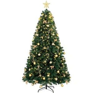 HOMCOM Weihnachtsbaum mit 296 warmweißen LEDs, 230 cm, dekorativer Wei...