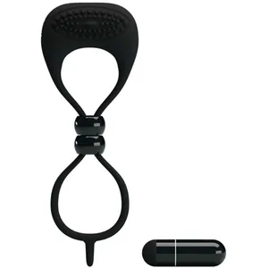 Pretty Love Doppelpenisring mit Vabration schwarz 1 ct