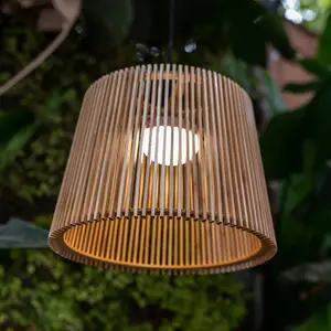 Newgarden Okinawa LED-Akku-Außenpendellampe Bambus