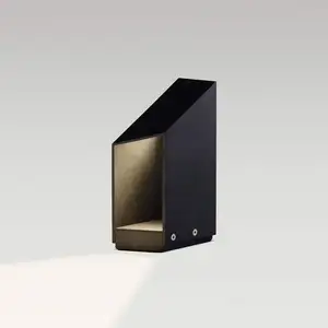 MARSET LED-Sockellampe Domus, Höhe 26 cm, schwarz, Aluminium