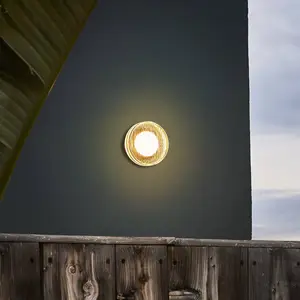 MARSET LED-Außenwandlampe Roc, Ø 14 cm, weiß/transluzent