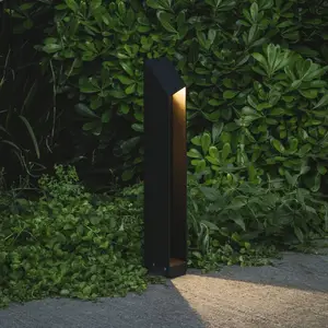 MARSET LED-Sockellampe Domus, Höhe 55 cm, schwarz, Aluminium