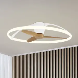Smart LED-Deckenventilator Nepal, weiß/buche, DC, leise günstig
