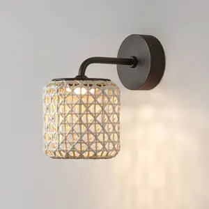 Bover Nans A LED-Außenwandleuchte, beige, Ø 16,7cm