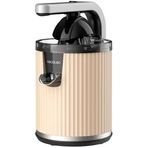 Cecotec Xqueeze RetroJuice 600, Entsafter, Schwarz, Beige, Silber