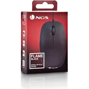 NGS Flame, rechts, Optisch, USB Typ-A, 1000 DPI, Schwarz