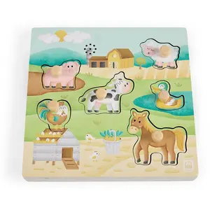 Eurekakids Friends Musikalisches Steckpuzzle Aus Holz-bauernhof