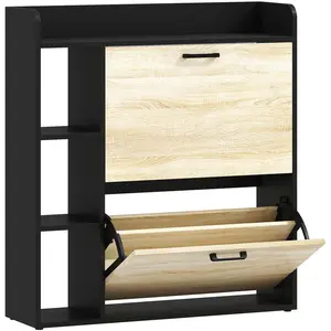 HOMCOM Schmaler Schuhschrank 2 Türen, Schuhschrank für Flur mit 3 seit... günstig