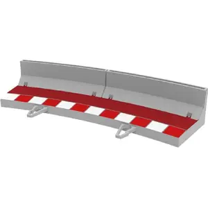 Scalextric Außen Gebogener Zaun Rand 1:32 4 Einheiten