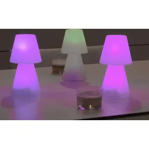 NewGarden LOLA 20 LED Tischleuchte 20cm Weiss + RGB, Akku Innen & Außen IP44
