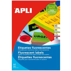 Apli Agipa, Etiketten, Adress-Etiketten, 99,1 x 67,7 mm, neongelb günstig