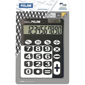 Milan Blisterverpackung 10-stelliger Taschenrechner Große Tasten Schwa...