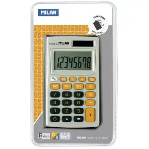 Milan Orange-grauer 8-stelliger Taschenrechner Mit Abdeckung Im Bliste...