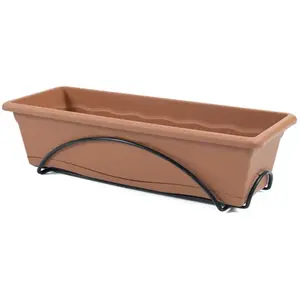 Plastiken 74818 Balkon-blumenkasten Mit Integrierter Platte Und Anthrazitfarbener Halterung 50c20 Cm günstig