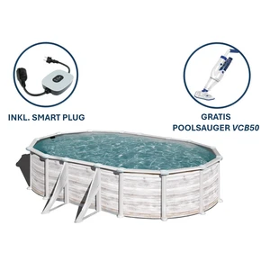 GRE Ovaler Stahlwandpool mit Nordicoptik KITPROV618N 610 x 375 x 132... günstig