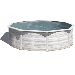 GRE Runder Stahlwandpool mit Nordicoptik KIT460N Ø 460 x 120 cm, Kom... günstig