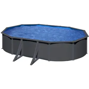 GRE Ovaler Stahlwandpool mit Anthrazitoptik KIT500GY 500 x 300 x 120... günstig