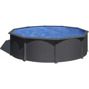 GRE Runder Stahlwandpool mit Anthrazitoptik KIT460GY Ø 460 x 120 cm,... günstig