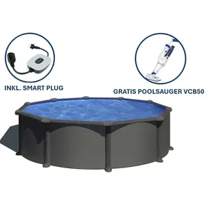 GRE Runder Stahlwandpool mit Anthrazitoptik KITPR458GY Ø 460 x 132 c... günstig