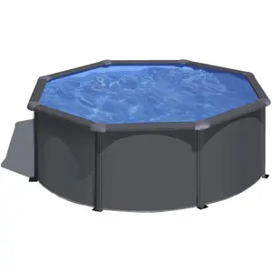 GRE Runder Stahlwandpool mit Anthrazitoptik KIT300GY Ø 300 x 120 cm,... günstig