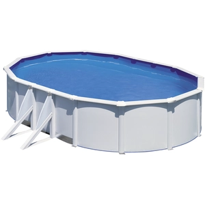 GRE Ovaler Stahlwandpool in Weiß KIT500ECO   500 x 300 x 120 cm, Kompl...