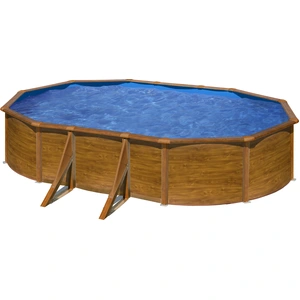GRE Ovaler Stahlwandpool mit Holzoptik KIT500W 500 x 300 x 120 cm, K... günstig