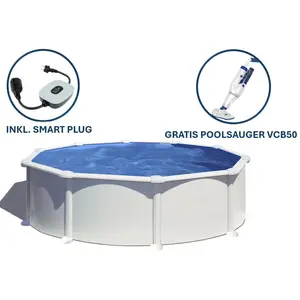 GRE Runder Stahlwandpool in Weiß KITPR458 Ø 460 x 132 cm, Komplettse... günstig