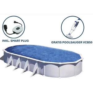 GRE Ovaler Stahlwandpool in Weiß KITPROV1028   1000 x 550 x 132 cm, Ko...