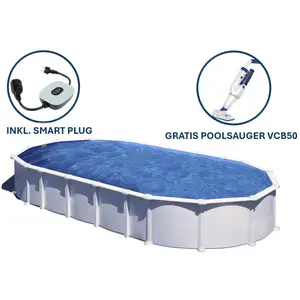 GRE Ovaler Stahlwandpool in Weiß KITPROV10288 1000 x 550 x 132 cm, K... günstig