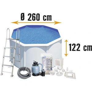 GRE Runder weißer Stahlwandpool Ø 240 x 120 cm KIT240ECO günstig