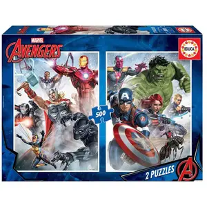 Educa Puzzle aus 2 x 500 Teilen Marvel 27x37x6 cm günstig
