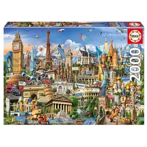 Puzzle mit 2000 Teilen Educa Simbolos Europa 44x30x8 cm günstig