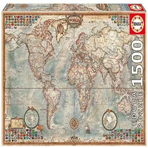Puzzle mit 1500 Teilen Educa Mapa Mundo 30x43x5,8 cm günstig