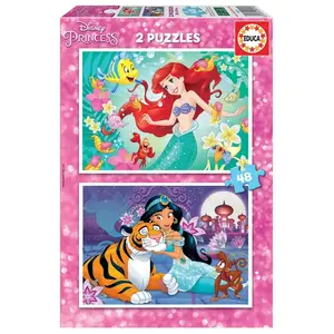 Puzzle von 2 x 48 Teile Disney Princess 32x21x5 cm