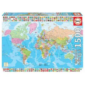 Puzzle mit 1500 Teilen Educa Mapamundi Político 30x43x5,6 cm günstig