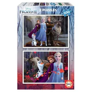 Educa Puzzle von 2 x 100 Teile Frozen 22x32x5 cm günstig