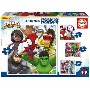 Progressives 12-16-20-25-Teile-Puzzle Educa Spidey 23x30x5 cm günstig