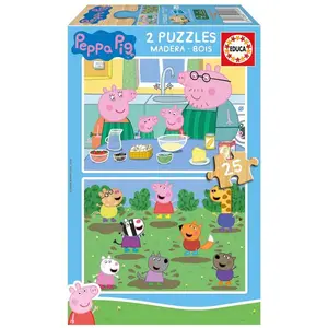 Educa 2x25 Teile Peppa Pig Holzpuzzle