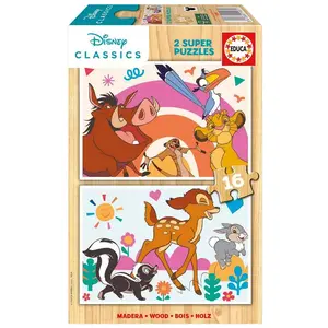 Educa 2x16 Teile Disney Tiere Puzzle