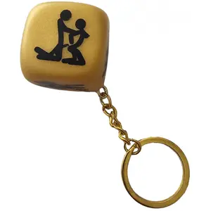 Diablo Picante, Unisex, Schlüsselanhänger, Goldene Würfel Schlüsselanhänger Positionen Packung Mit 12 Einheiten, Gold günstig