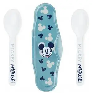 THERMOBABY Disney Interactive Studios, Kindergeschirr + Kinderbesteck, Set Aus 2 Löffeln Mit Transportbox Mickey Collector günstig