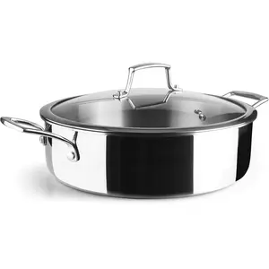 28 cm edelstahl-bratpfanne + deckel Lacor 60888 günstig