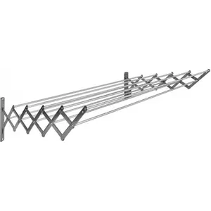 Sauvic Ausziehbarer Wäscheständer Aus Aluminium Mit 10 Stangen 100 Cm günstig