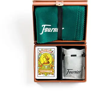 Fournier Mus-brettspiel Im Gefütterten Kunstleder-etui Mit Kartenspiel...