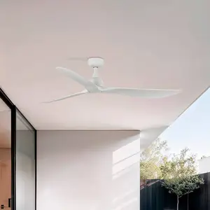FARO Deckenventilator Outwood, weiß, DC, leise, Ø 150 cm, IP44 günstig