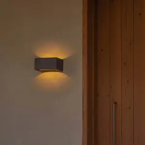 LED-Wandleuchte Glint, 3000K, 15 cm, grau, Beton, IP55
