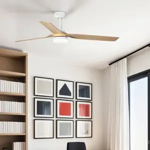 LED-Deckenventilator Punt M weiß/holz DC leise Ø 130 cm CCT günstig