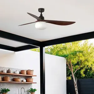 FARO Deckenventilator mit Licht Outwood, braun, DC, leise, Ø150cm günstig