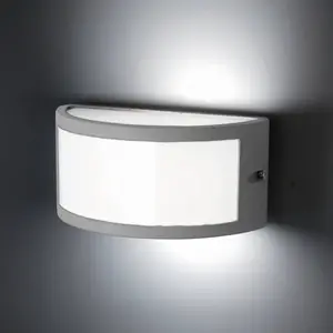 Außenwandleuchte Negus, grau, Aluminium, Kunststoff, E27