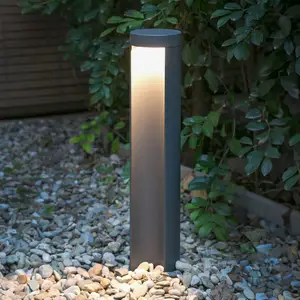 LED-Sockelleuchte Chandra, dunkelgrau, Aluminium, Höhe 45 cm